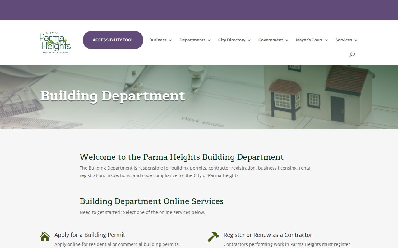 Parma Heights residents directory Building Department records
