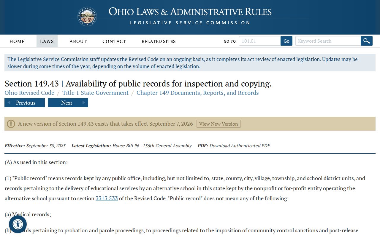 Parma Heights residents directory Ohio Public Records Act