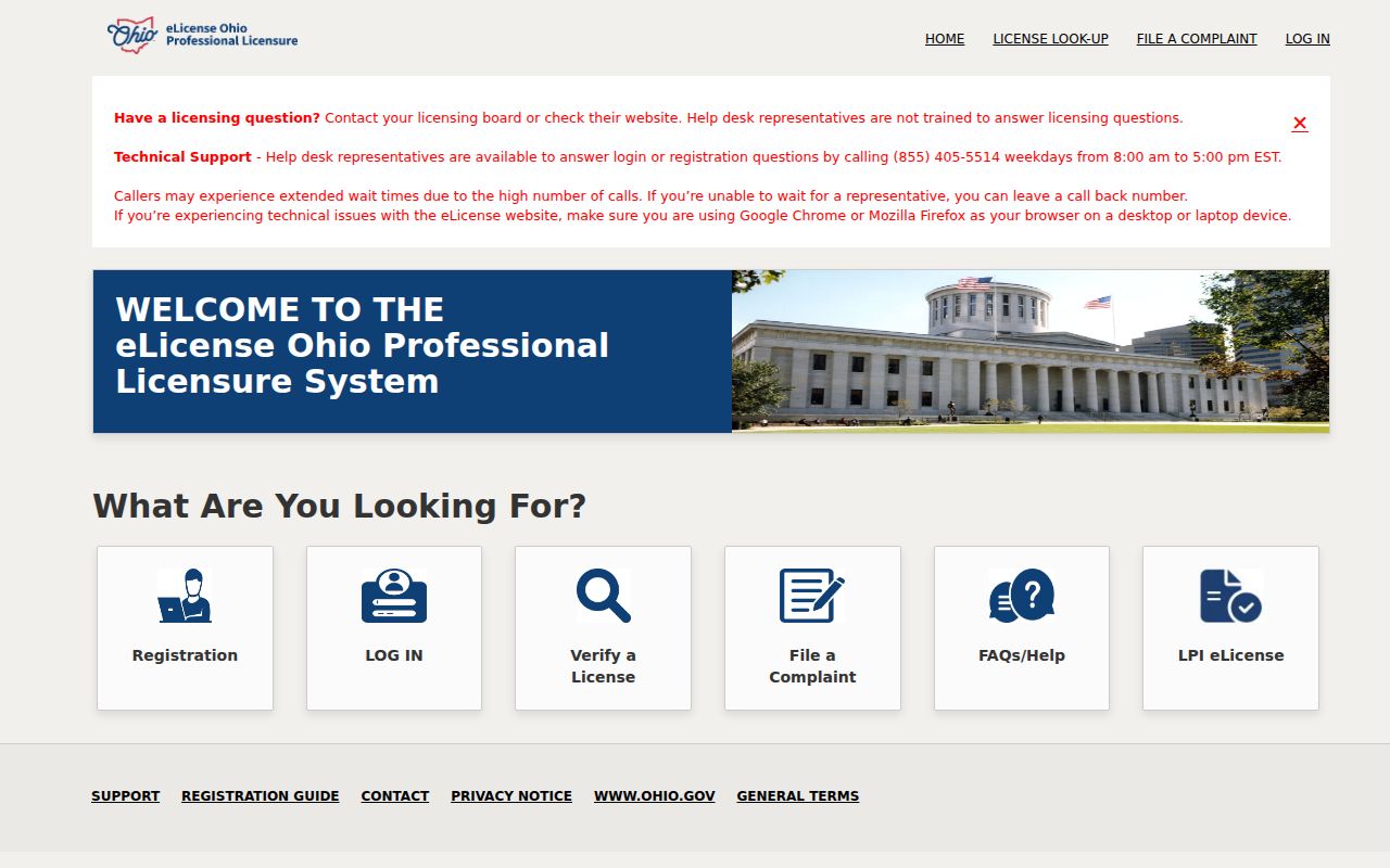 Parma Heights resident lookup Ohio eLicense results