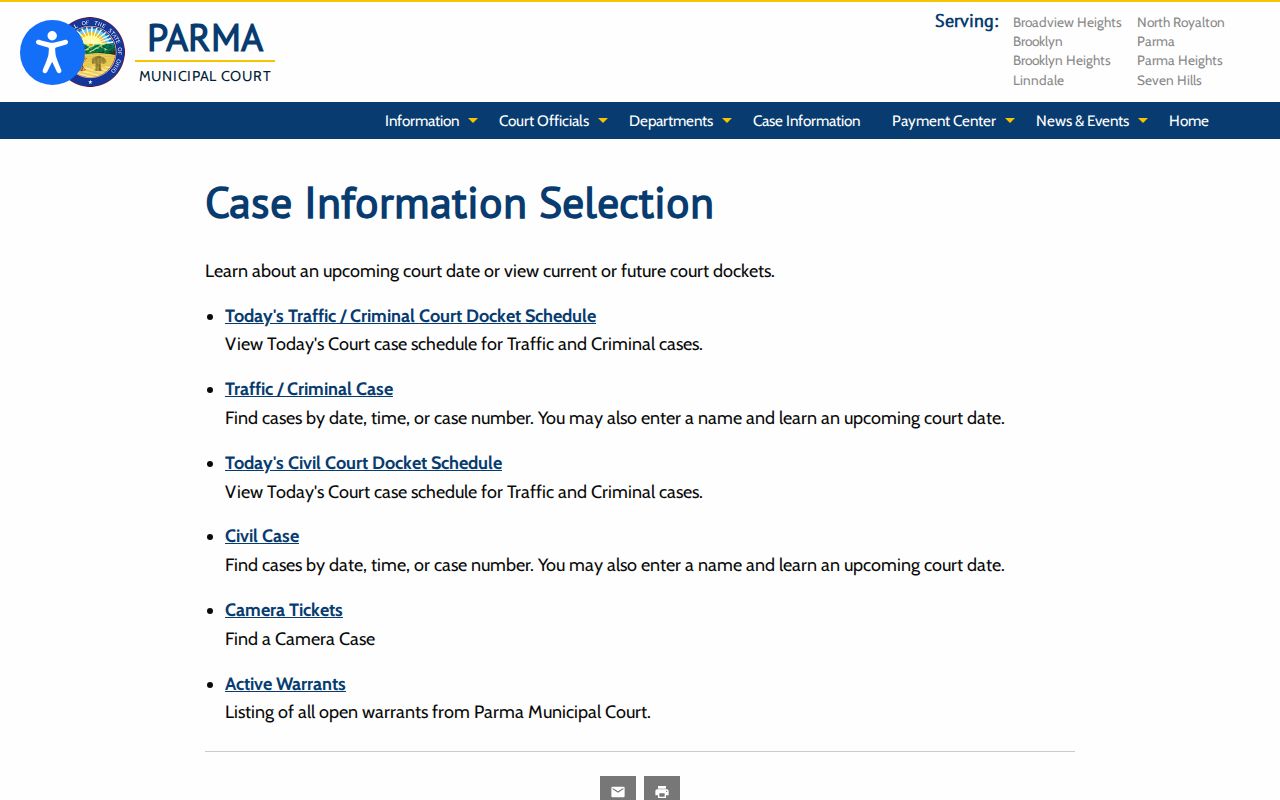 Parma Heights resident lookup Parma Municipal Court case information