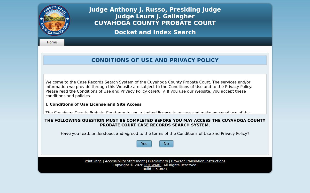Parma Heights resident lookup Cuyahoga Probate docket