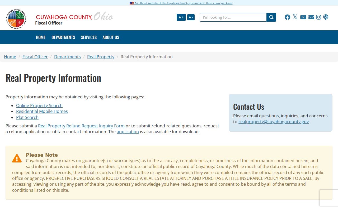 Parma Heights street directory county real property information guide