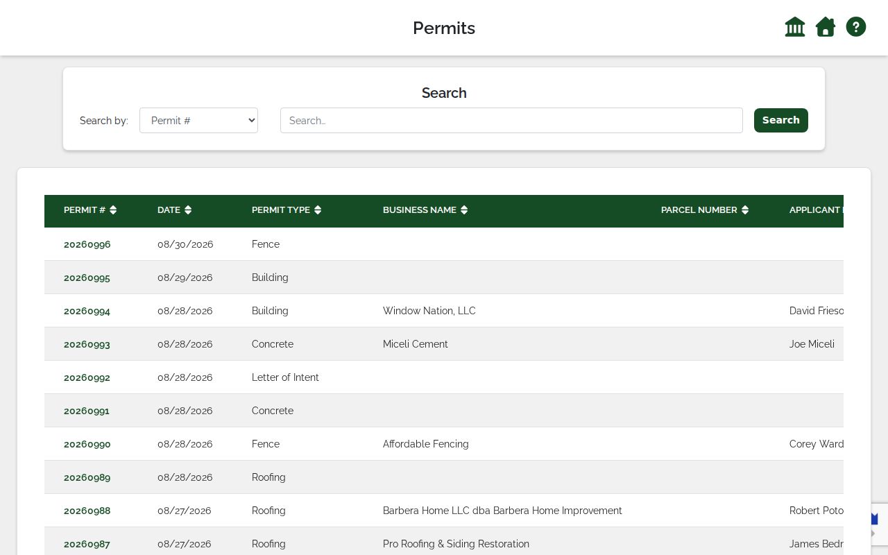 Parma Heights street directory municipal permit address search