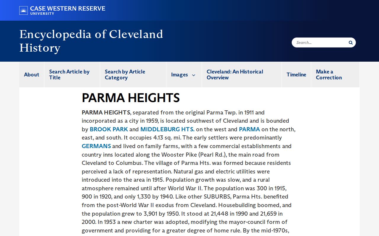 Parma Heights ZIP code municipal history and boundary context